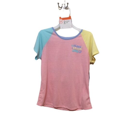 Wonder Nation Short Sleeve Top. Shorts  Xlarge(14-16) Pink Blue Yellow Tye Dye - Picture 1 of 3